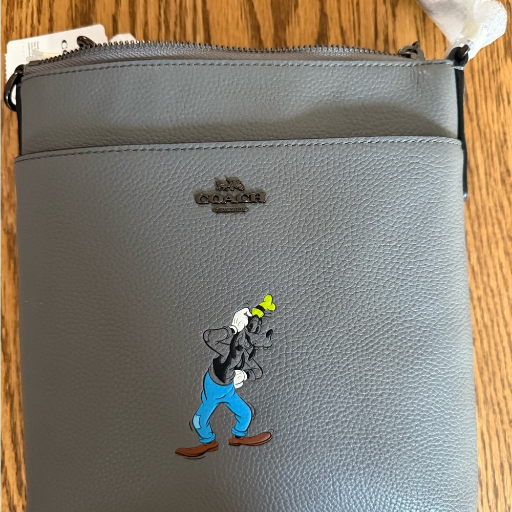 Coach Gray Messenger Bag with Goofy Motif